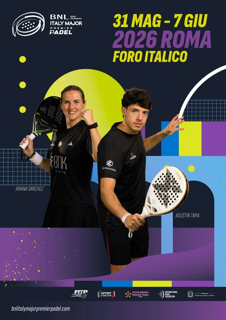 Afiche oficial BNL Italy Major Premier Padel 2026