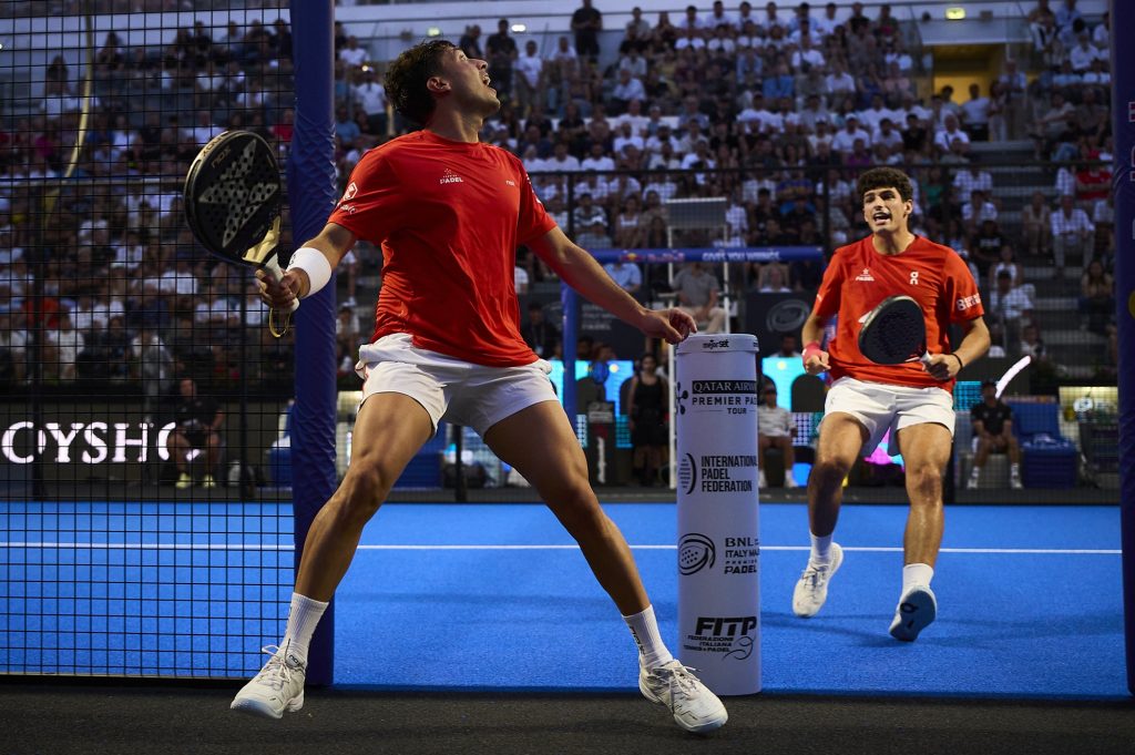 Arturo Coello y Agustín Tapia en el Foro Itálico durante el Italy Major 2026