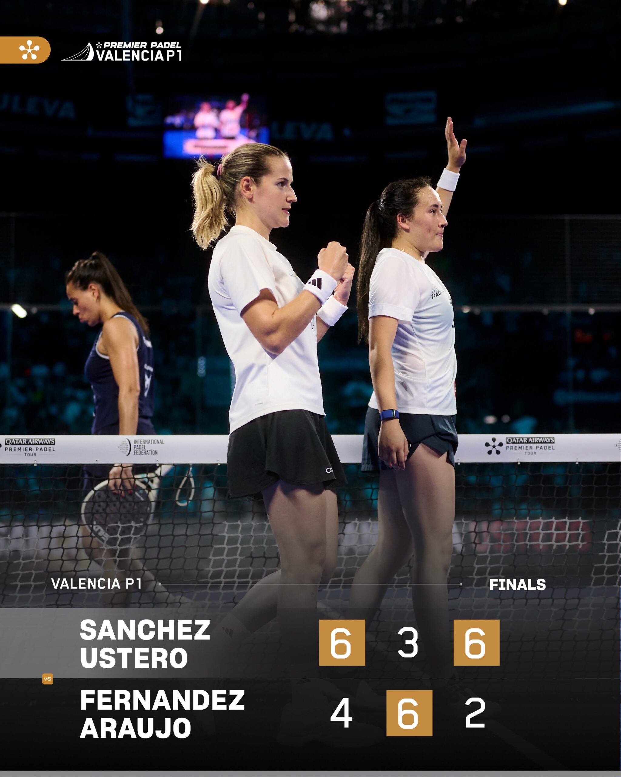 Resultado de la final femenina del Valencia P1 2026: Sánchez y Ustero 6-4 3-6 6-2