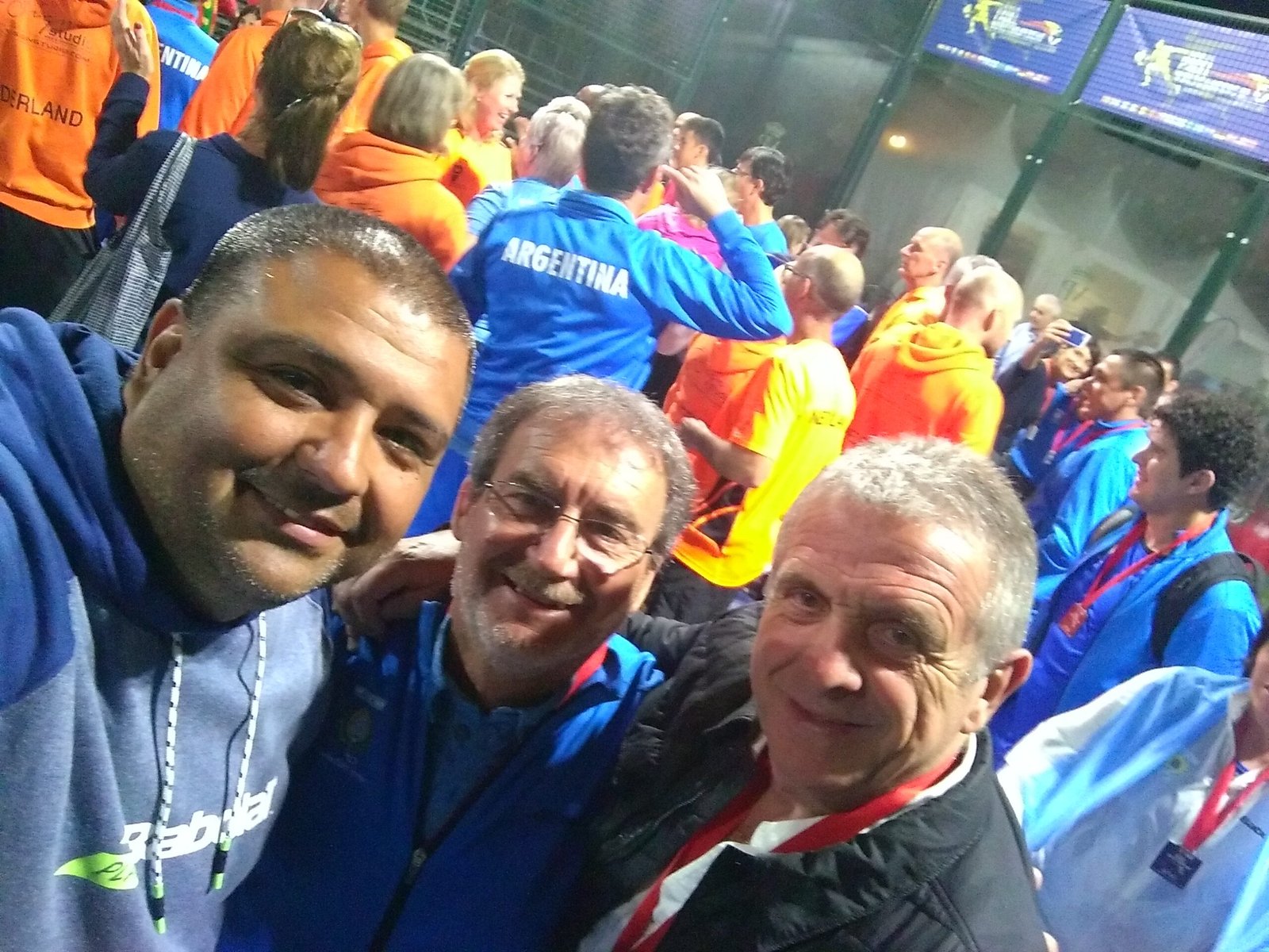 Delegación argentina FIP Senior World Cup Estepona 2018 — Oscar Nicastro, José Rossi, Matias Mercado