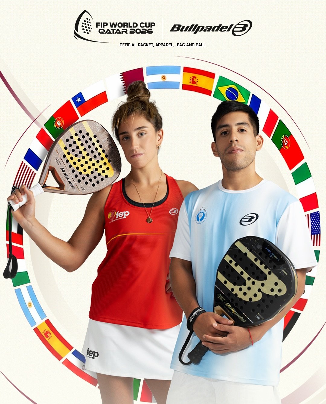 Palas oficiales de la FIP World Cup 2026 de Bullpadel