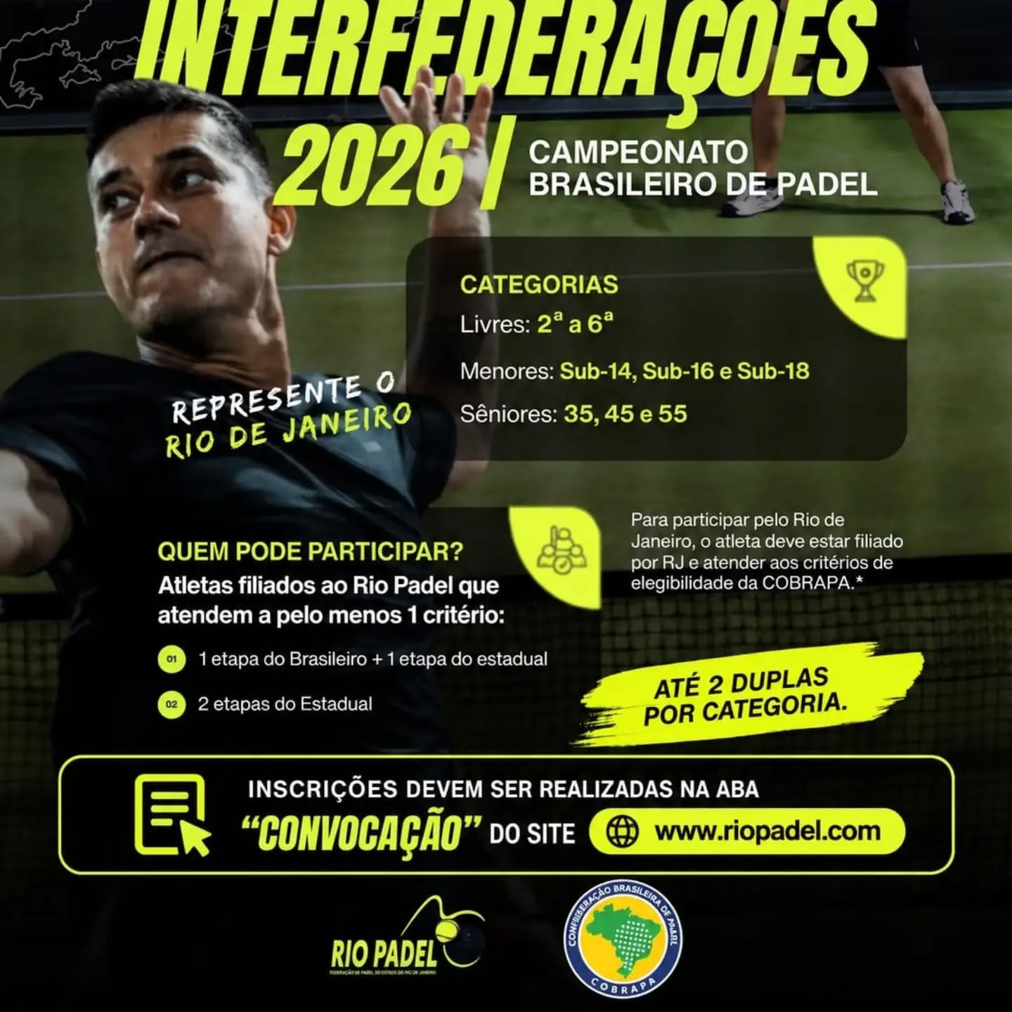 Convocatoria de Rio Padel para el Campeonato Brasileiro Interfederações 2026